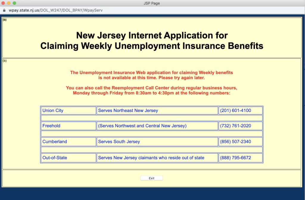 New Jersey Unemployment Phone Number